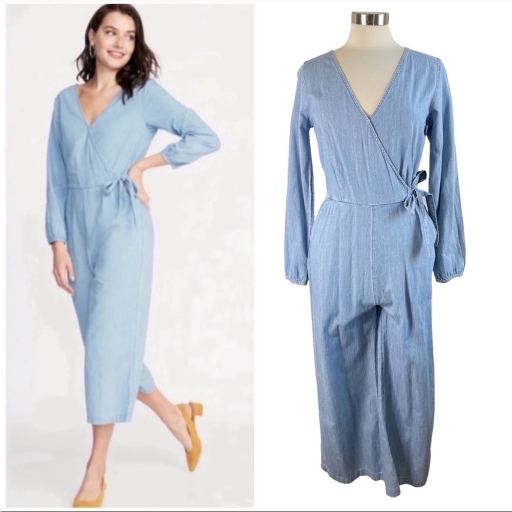 OLD NAVY NWT Chambray Wrap Jumpsuit sz Small Tall
